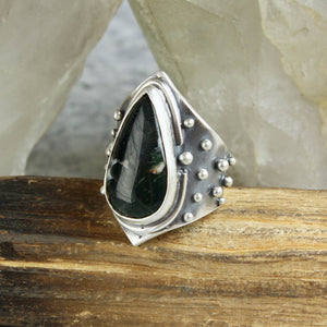 Warrior Ring //  Moss Agate- Size 9