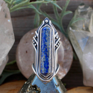 Amplifier Shield Ring //  Lapis Lazuli - SIZE 7 - Acid Queen Jewelry