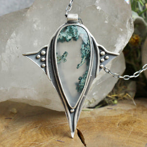 Voyager Necklace // Moss Agate - Acid Queen Jewelry