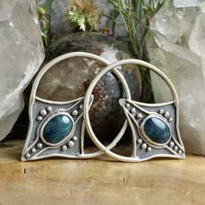 Empress Earweight Hoops // Blue Apatite - Acid Queen Jewelry