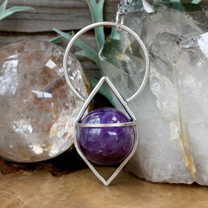 Crystal Ball Pendant // Amethyst - Acid Queen Jewelry