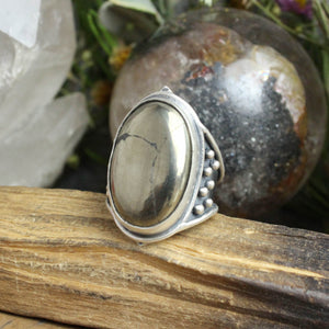 Warrior Ring //  Pyrite - Size 9.75 - Acid Queen Jewelry