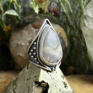 Warrior Ring // Blue Lace Agate - Size 9.5 - Acid Queen Jewelry