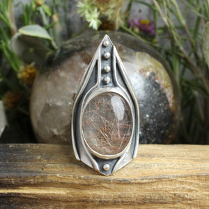 Warrior Ring // Rutilated Quartz - Size 9 - Acid Queen Jewelry