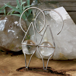 Crystal Ball Ear Weights - Acid Queen Jewelry