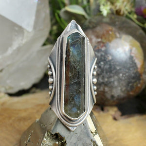 Amplifier Ring // Labradorite - Size 10 - Acid Queen Jewelry