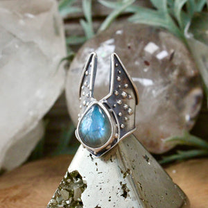 Cygnus Ring // Blue Labradorite - Acid Queen Jewelry