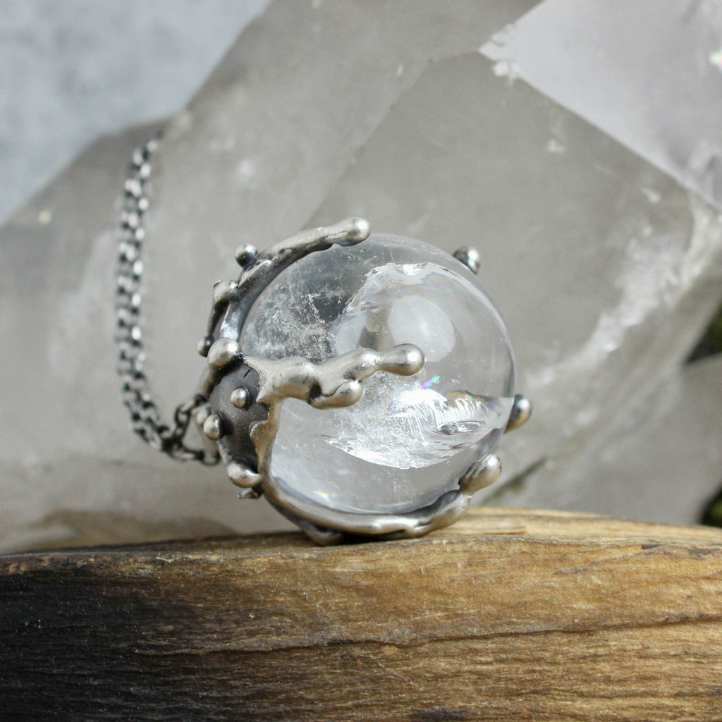 Sorceress Crystal Ball Necklace // Quartz - Acid Queen Jewelry