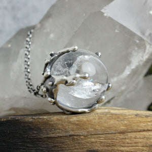 Sorceress Crystal Ball Necklace // Quartz