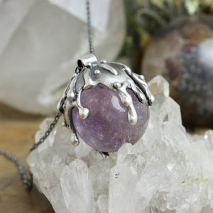 Sorceress Crystal Ball Necklace // Amethyst