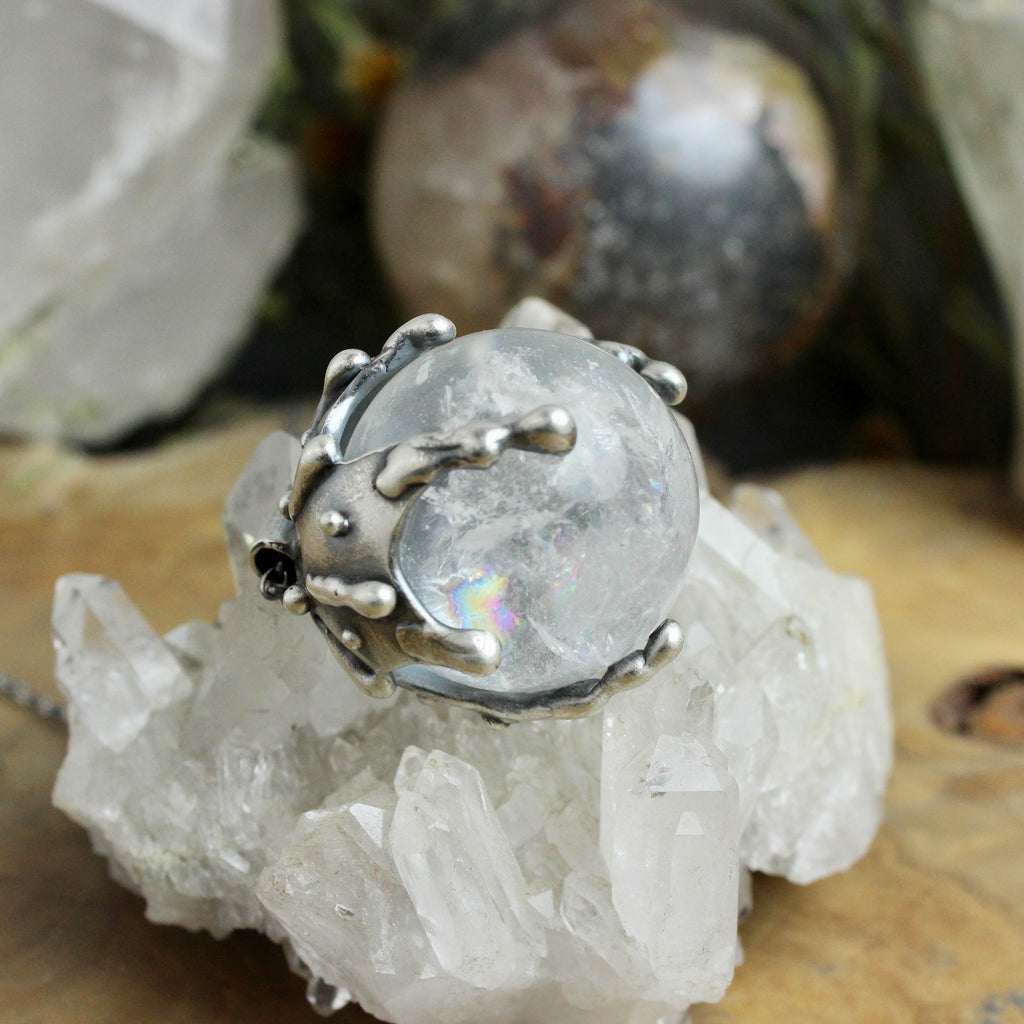 Sorceress Crystal Ball Necklace // Quartz - Acid Queen Jewelry