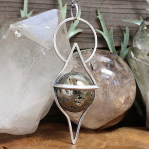 Crystal Ball Pendant //  Pyrite - Acid Queen Jewelry