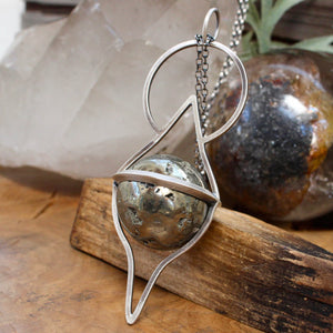 Crystal Ball Pendant //  Pyrite - Acid Queen Jewelry