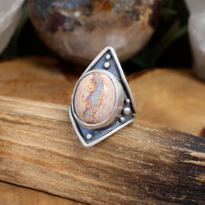 Warrior Ring // Mexican Fire Opal - Size 7 - Acid Queen Jewelry