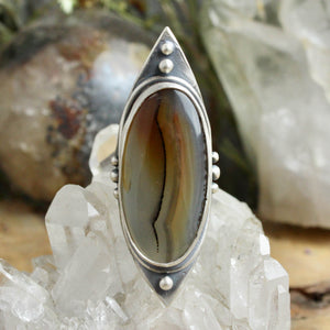 Warrior Shield Ring // Agate - Size 7.5