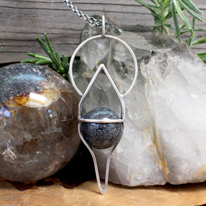 Crystal Ball Pendant Mini // Hematite - Acid Queen Jewelry