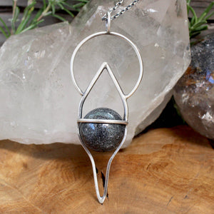 Crystal Ball Pendant Mini // Hematite - Acid Queen Jewelry