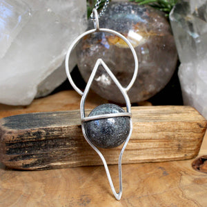 Crystal Ball Pendant Mini // Hematite - Acid Queen Jewelry