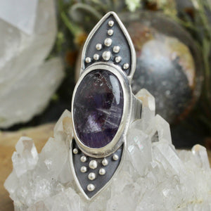 Warrior Shield Ring // Amethyst - Size 10