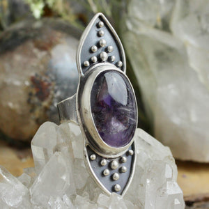 Warrior Shield Ring // Amethyst - Size 10