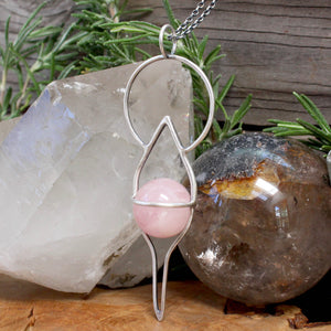 Crystal Ball Pendant Mini // Rose Quartz - Acid Queen Jewelry