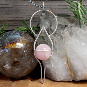 Crystal Ball Pendant Mini // Rose Quartz - Acid Queen Jewelry