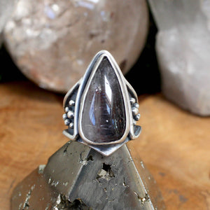 Warrior Ring // Tourmalated Quartz - Size 6 - Acid Queen Jewelry