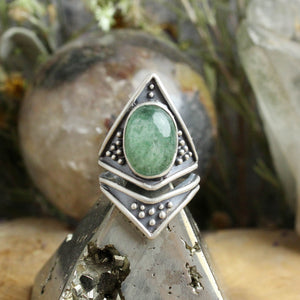 Sarek Ring // Green Aquamarine size 8.5