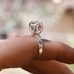 Sorceress Crystal Ball Ring- Quartz - 8mm