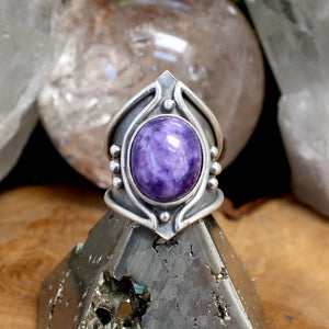 Warrior Ring // Charoite - Size 8.5 - Acid Queen Jewelry