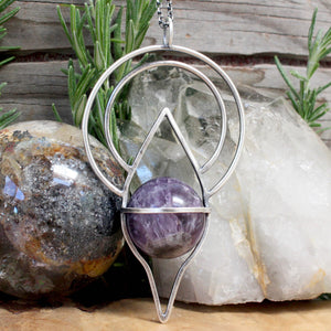 Crystal Ball Pendant // Amethyst - Acid Queen Jewelry
