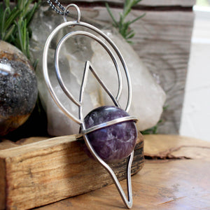 Crystal Ball Pendant // Amethyst - Acid Queen Jewelry