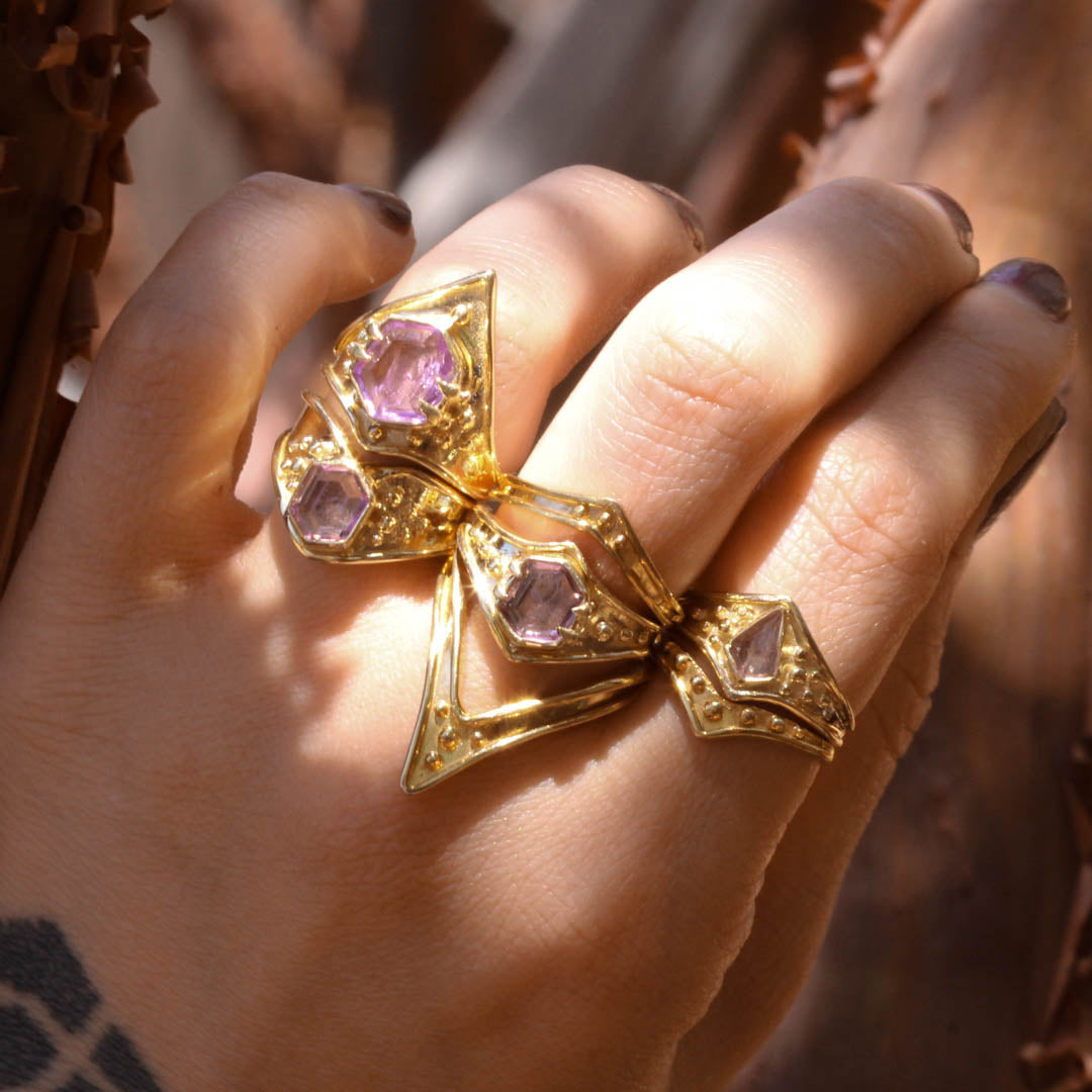 Isis Ring -Amethyst - 14K Gold - Acid Queen Jewelry