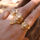 Isis Ring - Tourmalated Quartz - 14K Gold - Acid Queen Jewelry