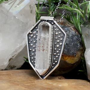 Voyager Shield Pendant // Quartz - Acid Queen Jewelry