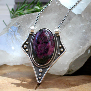 Voyager Pendant // Rhodonite - Acid Queen Jewelry