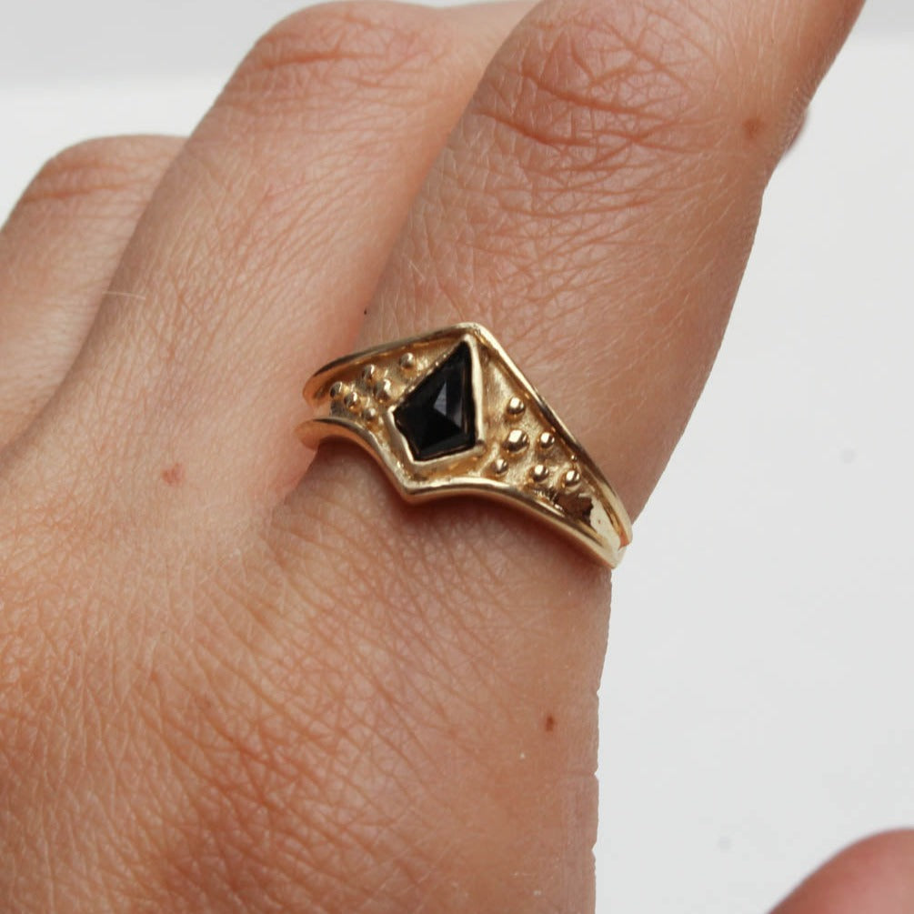 Brigid Ring - Black Spinel - 14K Gold - Acid Queen Jewelry