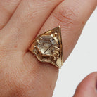 Shakti Ring - Tourmalated Quartz - 14K Gold - Acid Queen Jewelry