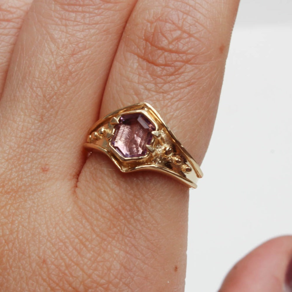 Venus Ring - Amethyst - 14K Gold - Acid Queen Jewelry