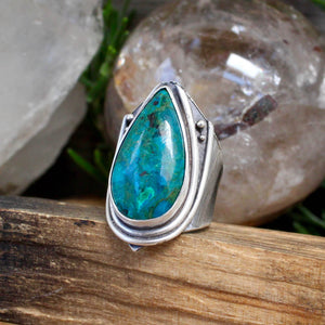 Warrior Ring // Chrysocolla - Size 8 - Acid Queen Jewelry