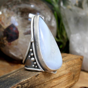 Warrior Ring // Blue Lace Agate - Size 8 - Acid Queen Jewelry