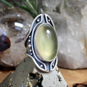 Warrior Shield Ring // Lemon Quartz - Size 10 - Acid Queen Jewelry