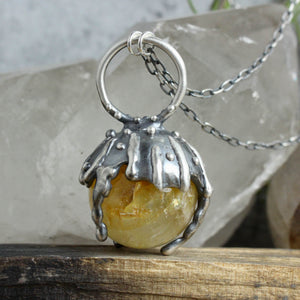 Sorceress Crystal Ball Necklace // Golden Healer