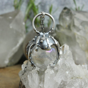 Sorceress Crystal Ball Necklace // Angel Aura Quartz
