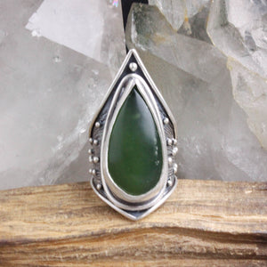 Warrior Shield Ring // Jade - Size 8
