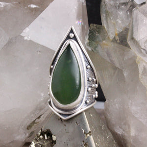 Warrior Shield Ring // Jade - Size 8