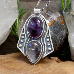 Voyager Necklace // Amethyst and Hematoid Quartz - Acid Queen Jewelry
