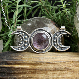 Voyager Triple Moon Necklace //  Amethyst
