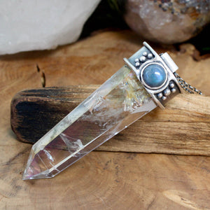 Illumination Necklace // Labradorite and Included Aura Quartz - Acid Queen Jewelry