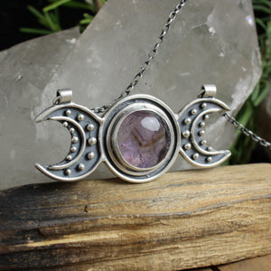 Voyager Triple Moon Necklace //  Amethyst